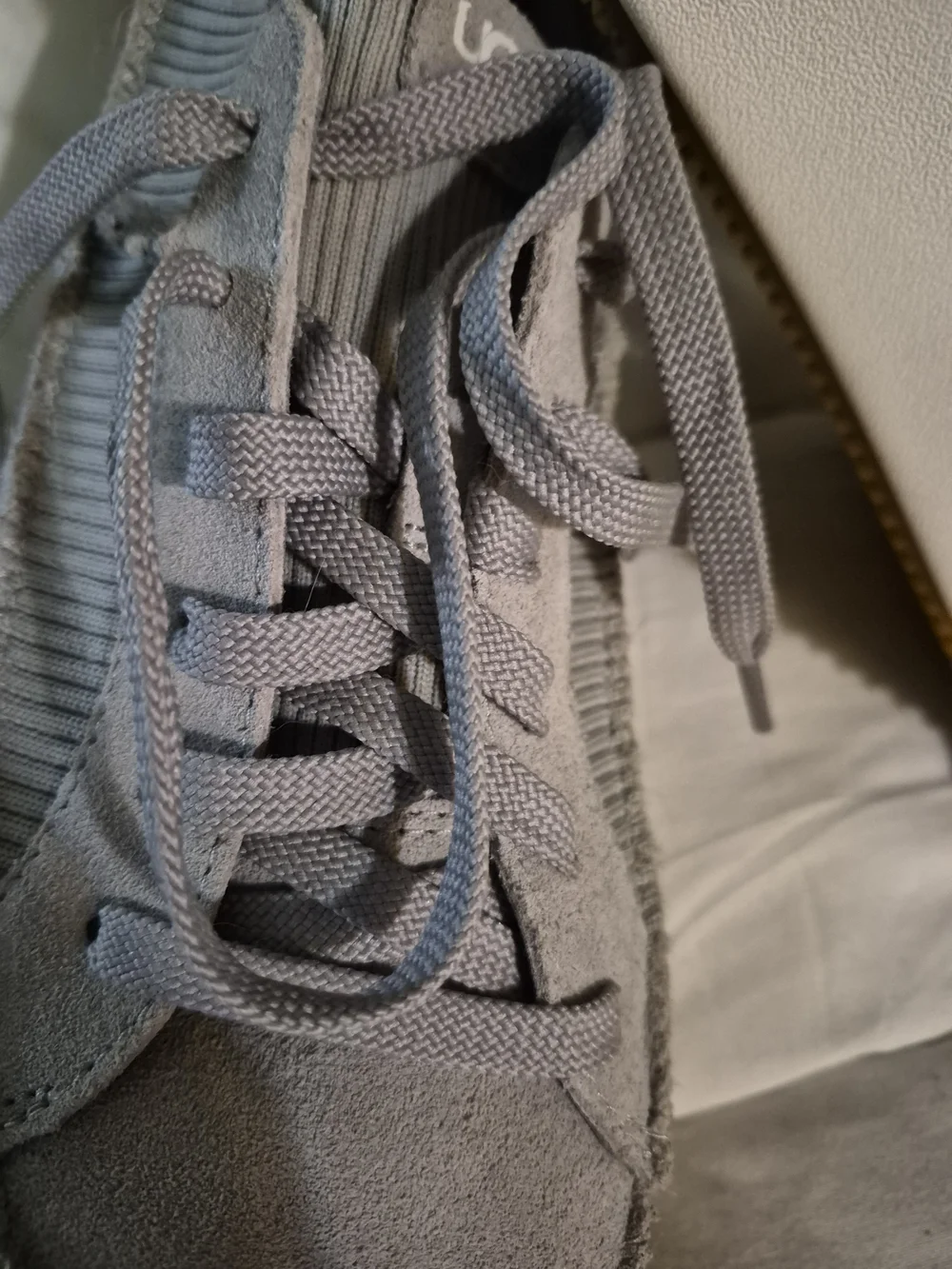 UGG Gray Knit & Suede Lace-Up Sneakers